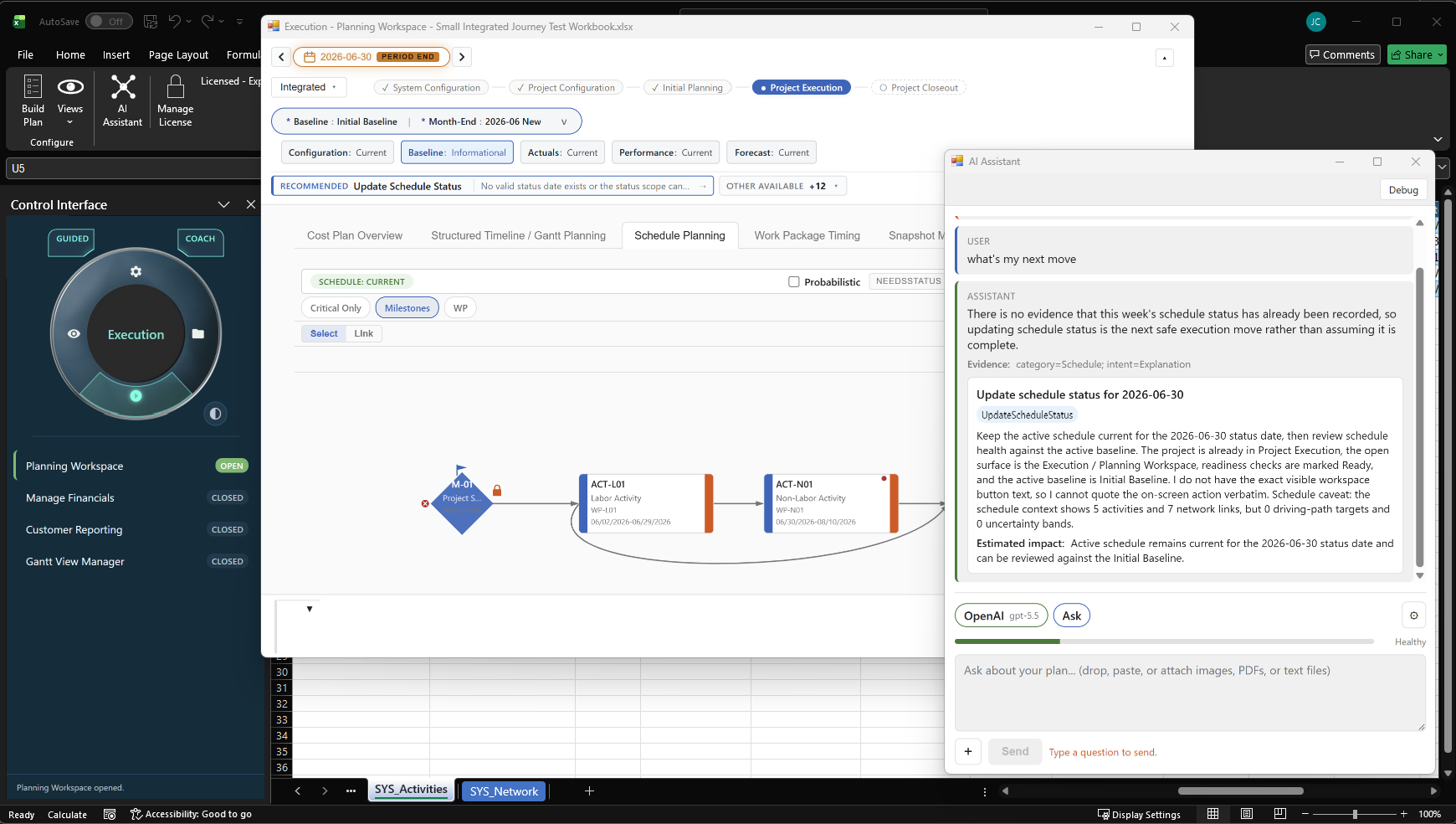 AI chat window showing a context-aware answer to an open ended query